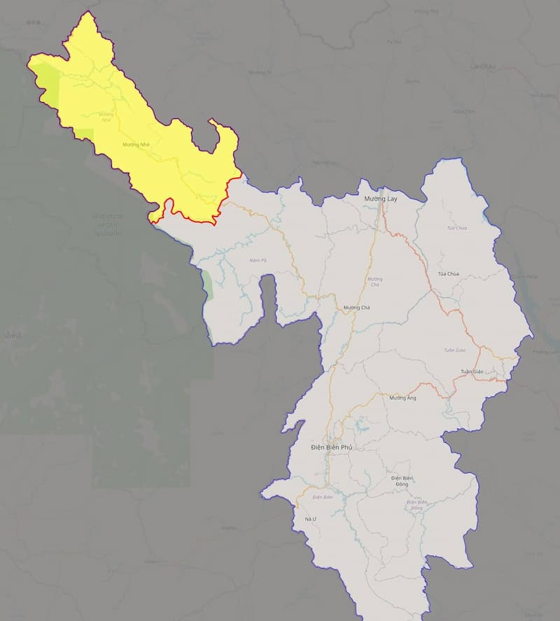 Bản đồ huyện Mường Nhé