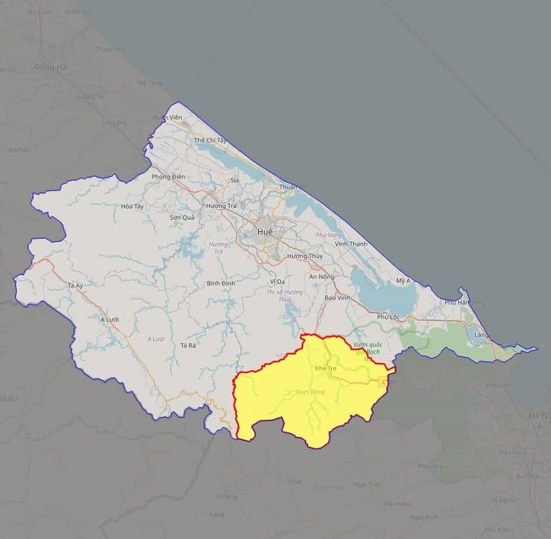 Bản đồ huyện Nam Đông