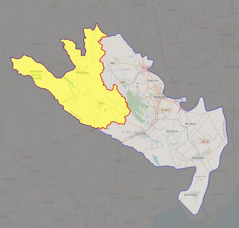 Bản đồ huyện Nho Quan