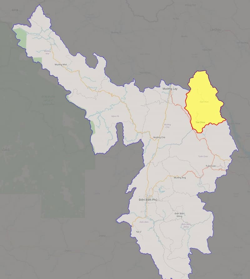 Bản đồ huyện Tủa Chùa