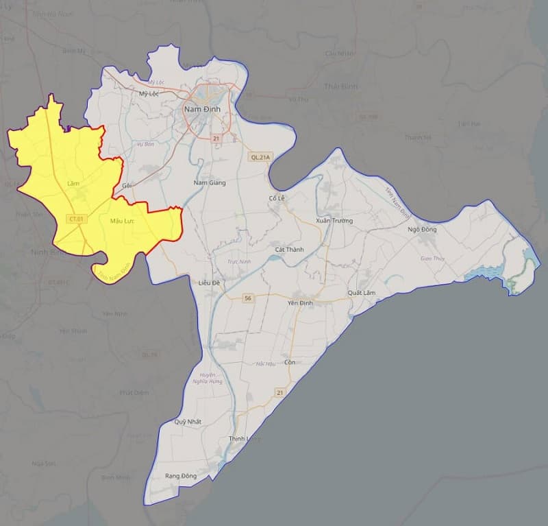 Bản đồ huyện Ý Yên