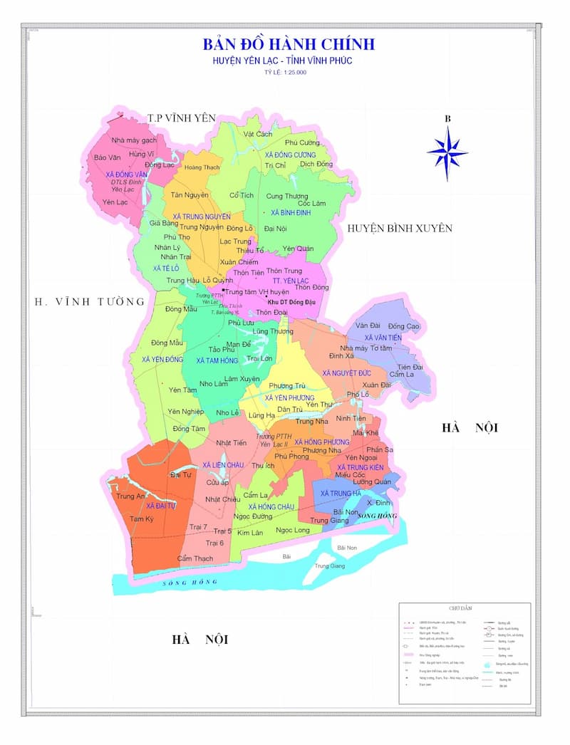 Bản đồ huyện Yên Lạc