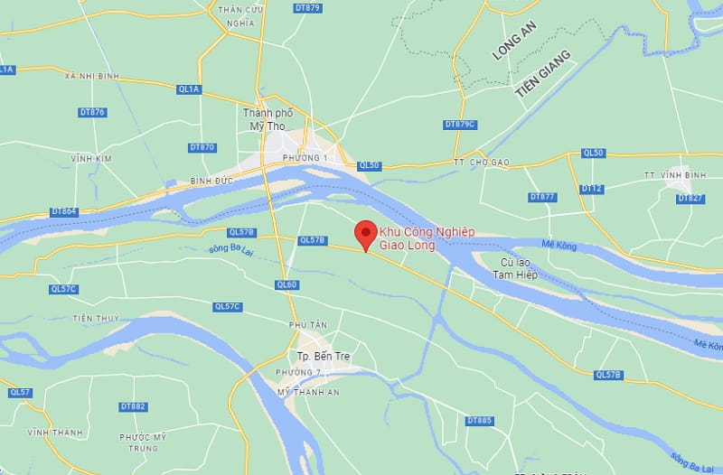 Địa chỉ Khu công nghiệp Giao Long đó là tọa lạc tại xã An Phước, huyện Châu Thành, tỉnh Bến Tre