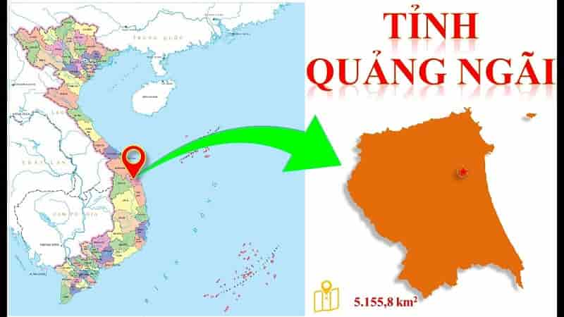 Quảng Ngãi trên bản đồ Việt Nam