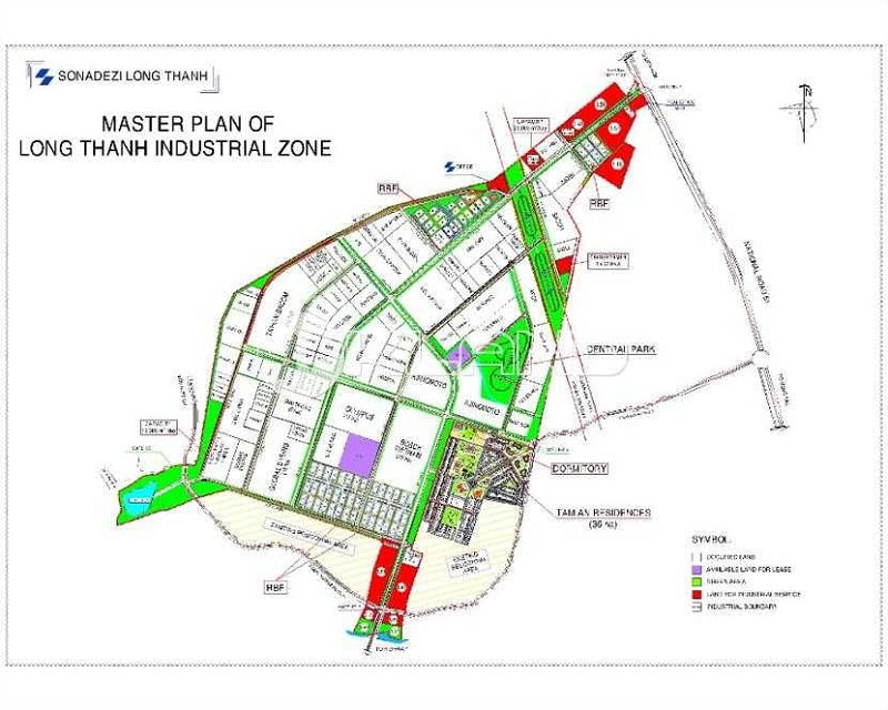 Bản đồ quy hoạch dự án KCN Long Thành