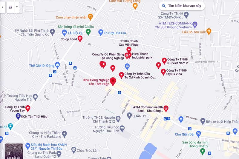 Khu Công Nghiệp Tân Thới Hiệp - Quận 12 1 Khu công nghiệp Tân Thới Hiệp có diện tích 215.4ha.