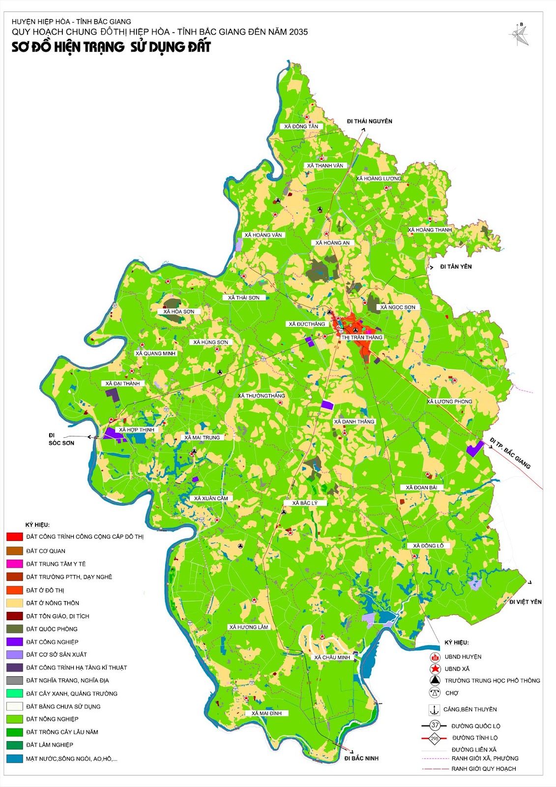 Bản đồ quy hoạch chung đô thị Hiệp Hòa – Tỉnh Bắc Giang