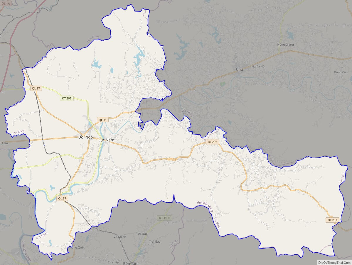 Bản đồ quy hoạch giao thông Huyện Lục Nam – Tỉnh Bắc Giang