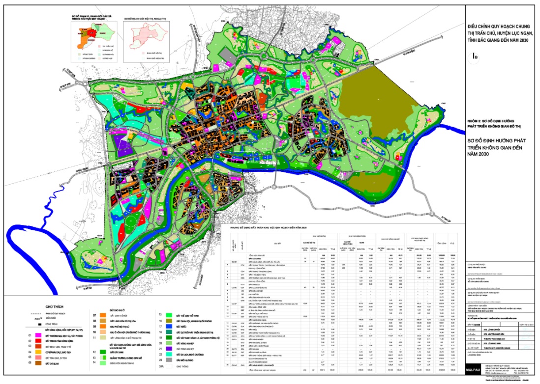Bản đồ quy hoạch thị trấn Chũ, huyện Lục Ngạn – Tỉnh Bắc Giang