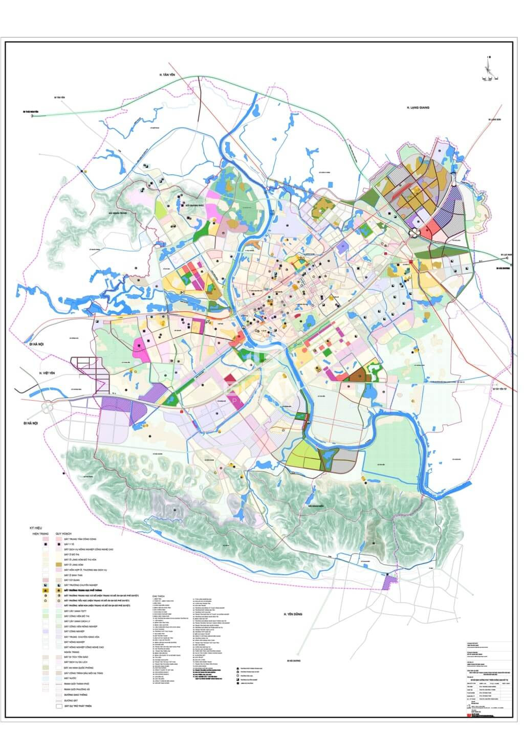 Bản đồ quy hoạch định hướng phát triển phân khu chức năng Thành Phố Bắc Giang 