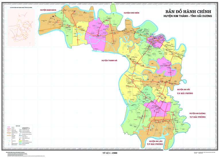 Bản đồ hành chính huyện Kim Thành