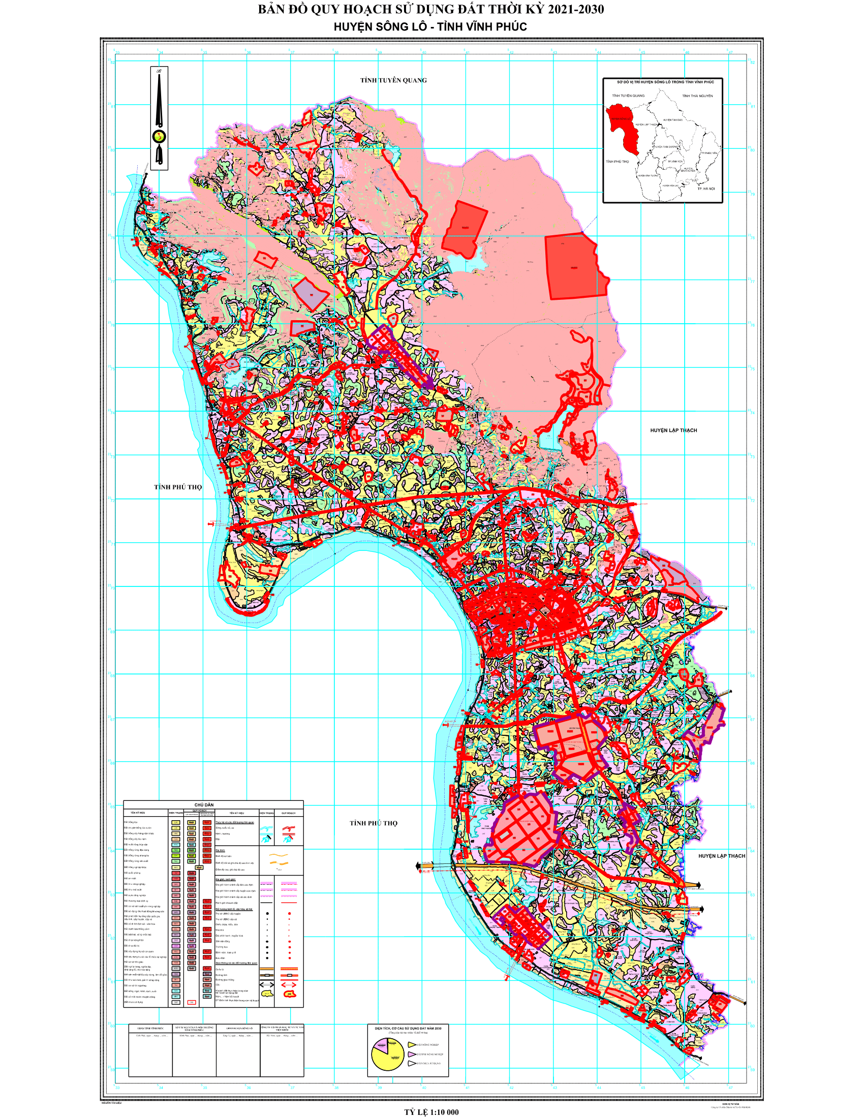 Bản đồ quy hoạch sử dụng đất huyện Sông Lô, Vĩnh Phúc