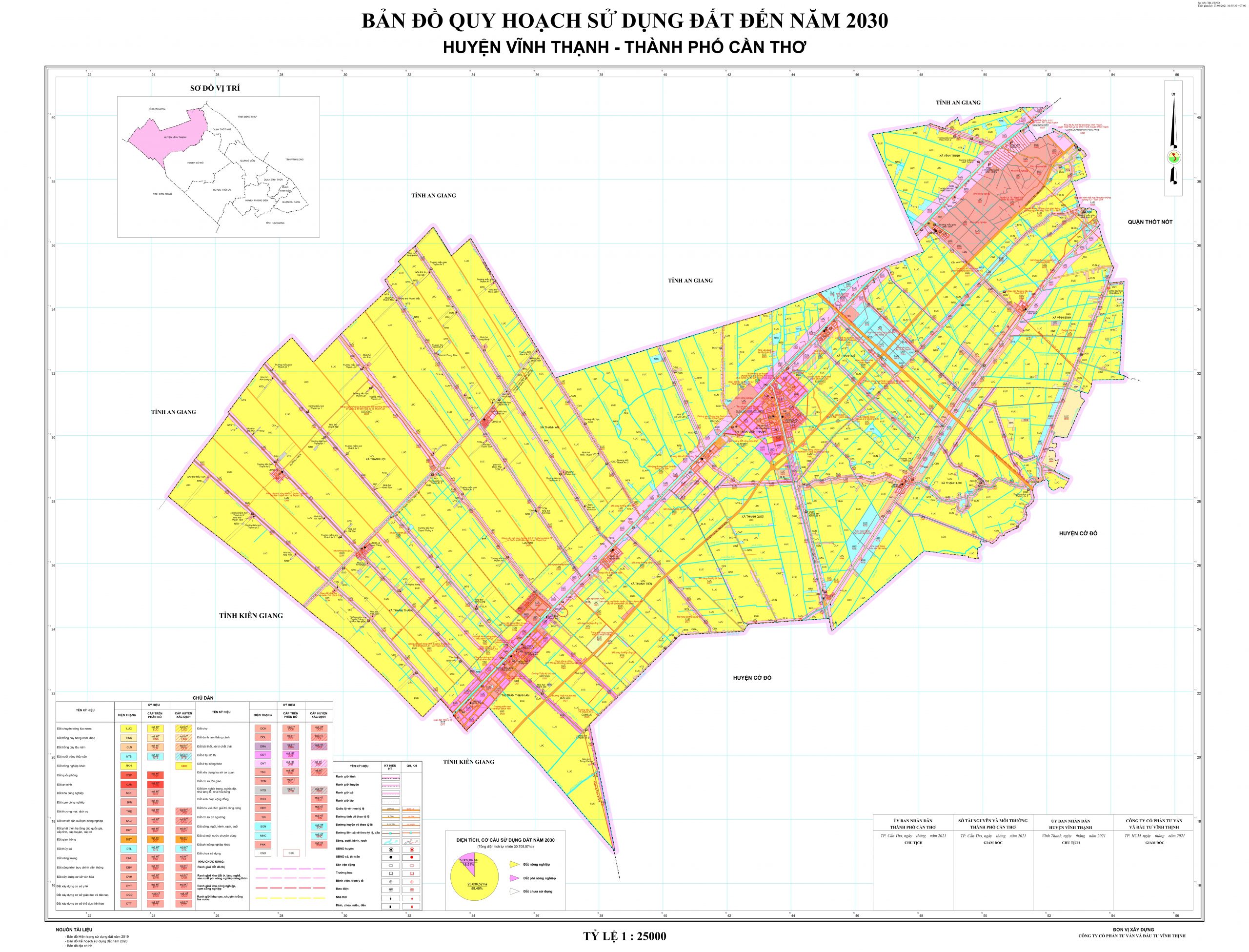 Bản đồ quy hoạch Huyện Vĩnh Thạnh, Cần Thơ mới nhất