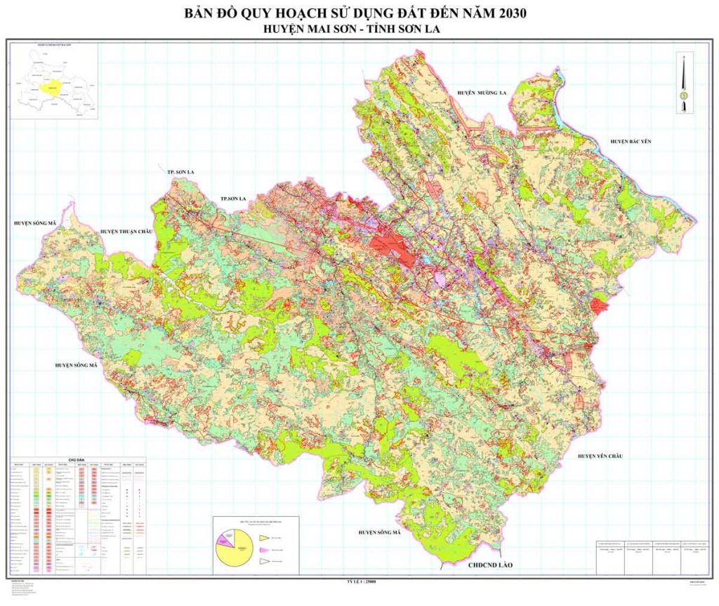 Bản đồ quy hoạch sử dụng đất huyện Mai Sơn tỉnh Sơn La đến năm 2030, tầm nhìn 2050 
