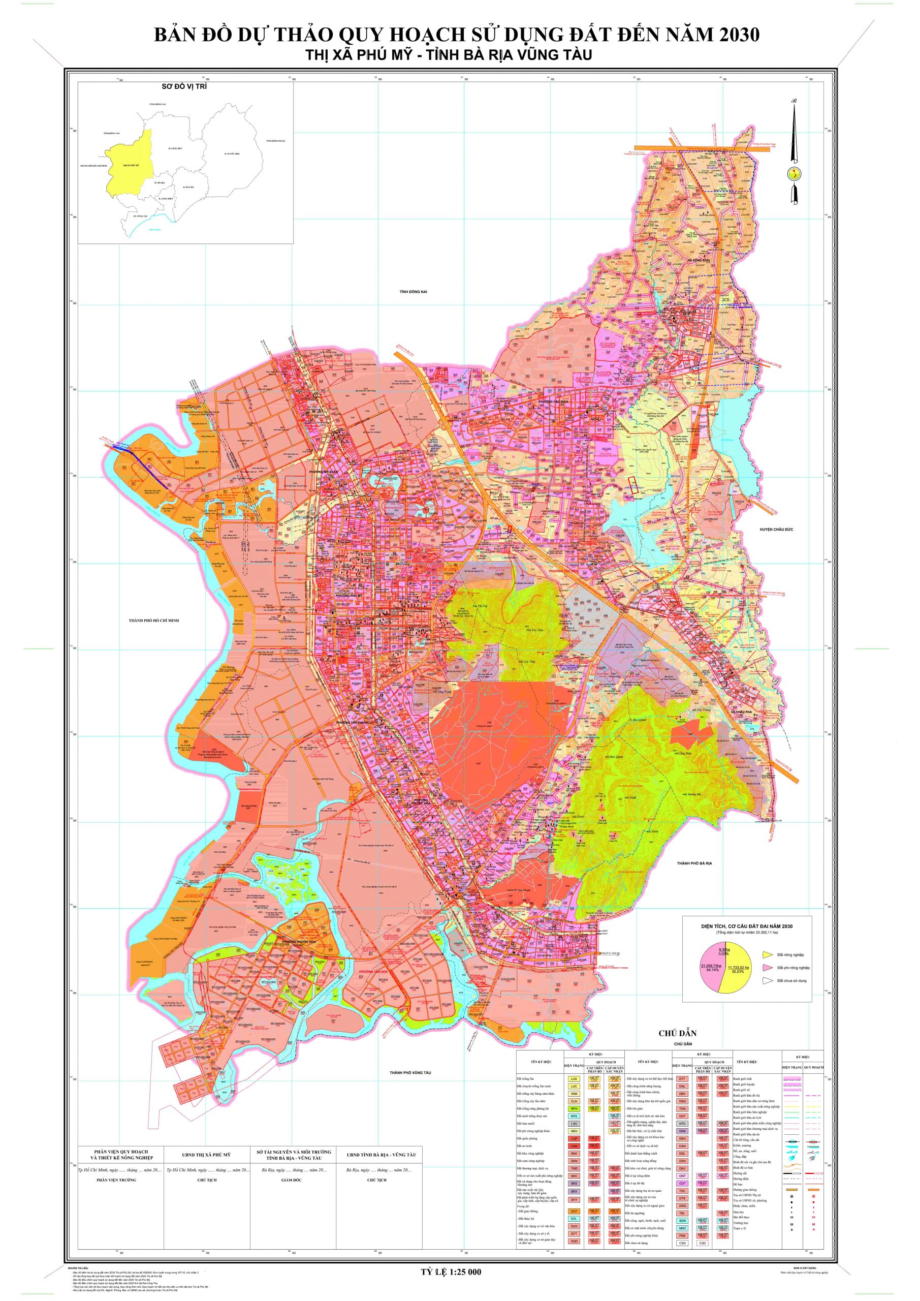 Bản đồ quy hoạch sử dụng đất thị xã Phú Mỹ tỉnh Bà Rịa - Vũng Tàu đến năm 2030, tầm nhìn 2050