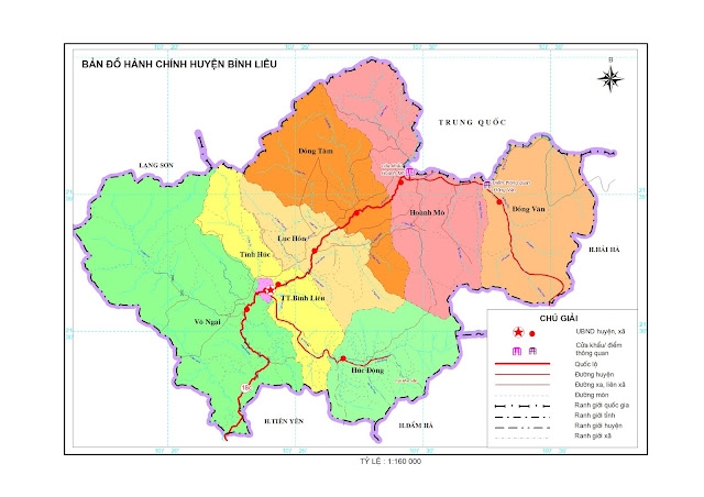 Bản đồ hành chính huyện Bình Liêu