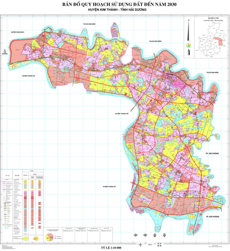 Bản đồ quy hoạch sử dụng đất đến 2030 huyện Kim Thành - Hải Dương