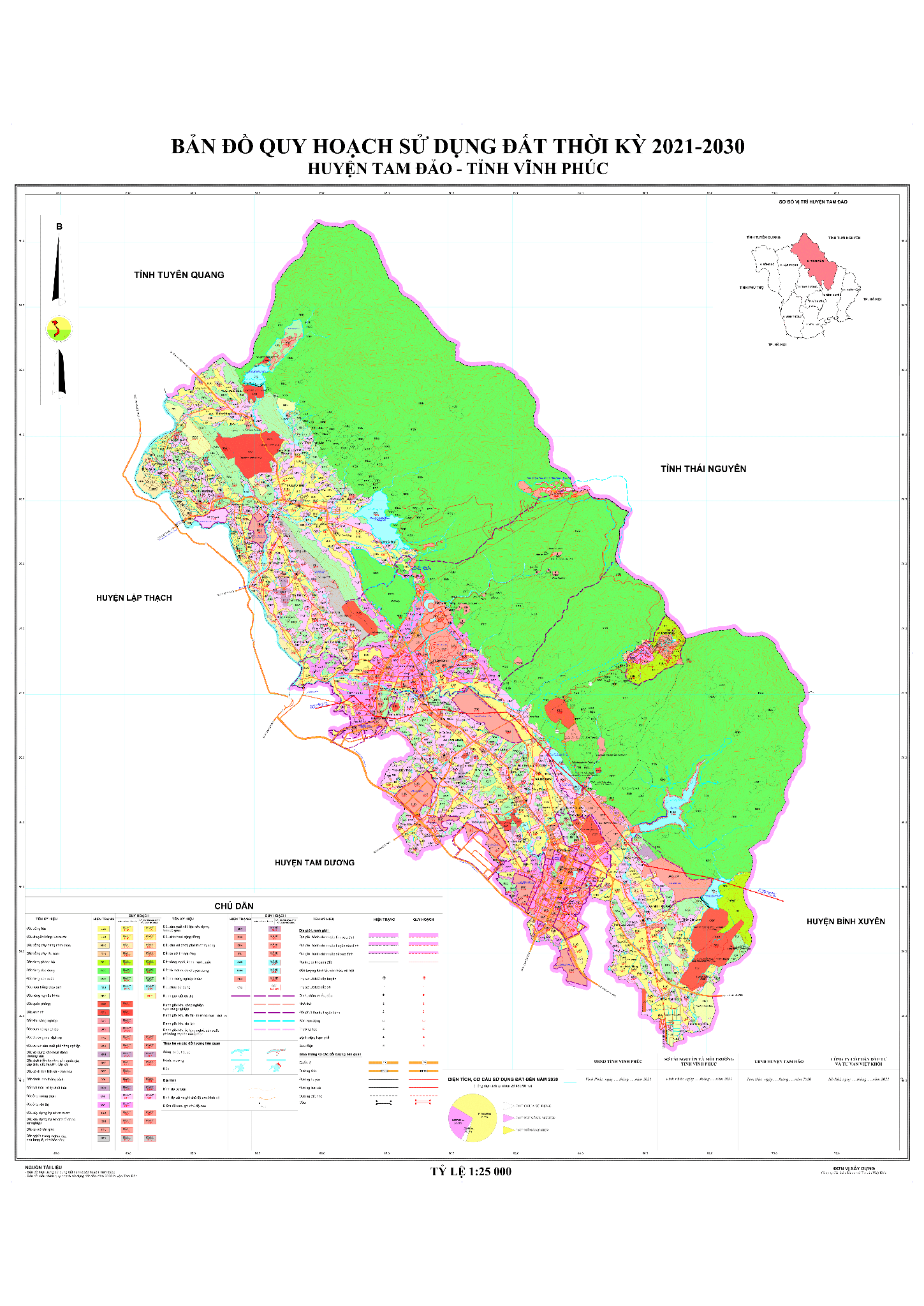 Bản đồ quy hoạch sử dụng đất huyện Tam Đảo, Vĩnh Phúc