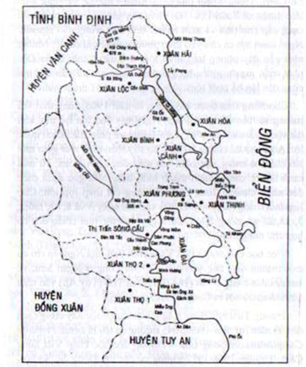 Bản đồ hành chính thị xã Sông Cầu, tỉnh Phú Yên