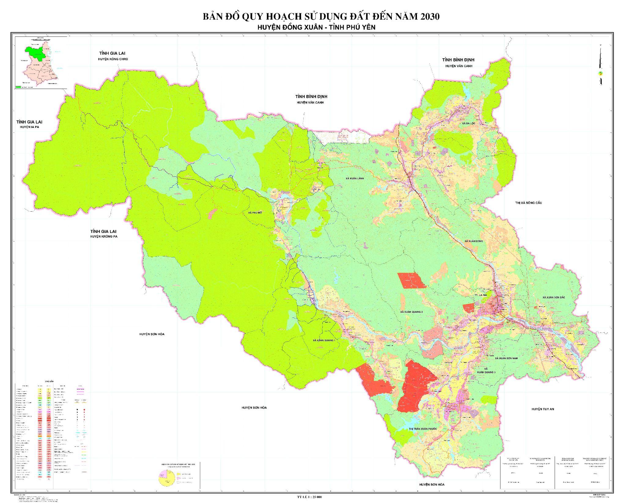 Bản đồ quy hoạch sử dụng đất huyện Đông Xuân, tỉnh Phú Yên mới nhất
