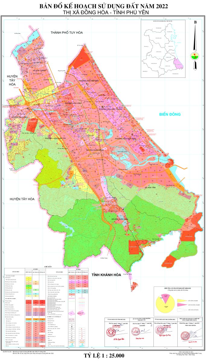 Bản đồ kế hoạch sử dụng đất thị xã Đông Hoà 2022