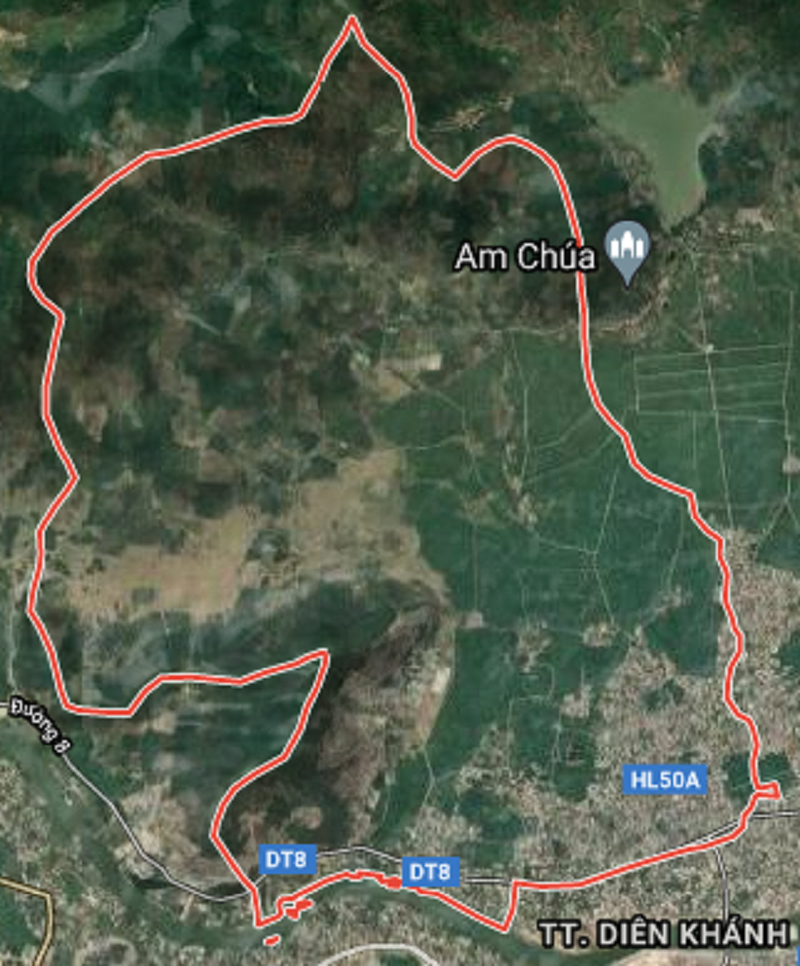 Xã Diên Sơn trên bản đồ Google vệ tinh