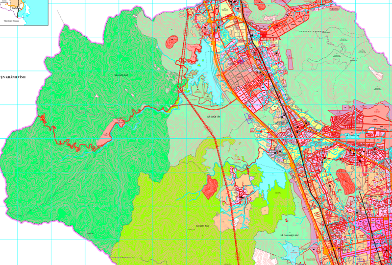 Bản đồ quy hoạch sử dụng đất xã Suối Tiên