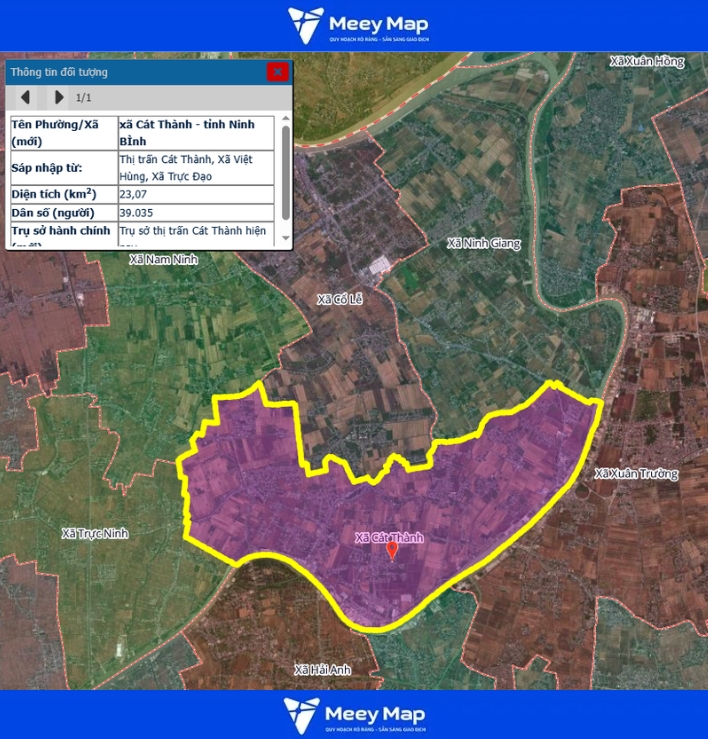Bản đồ quy hoạch tỉnh Ninh Bình| Bản Đồ Sau Sáp Nhập 164 Bản đồ Xã Cát Thành, Ninh Bình