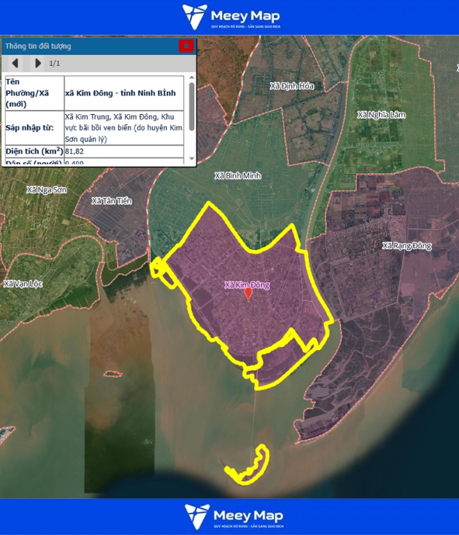 Bản đồ quy hoạch tỉnh Ninh Bình| Bản Đồ Sau Sáp Nhập 223 Bản đồ Xã Kim Đông, Ninh Bình