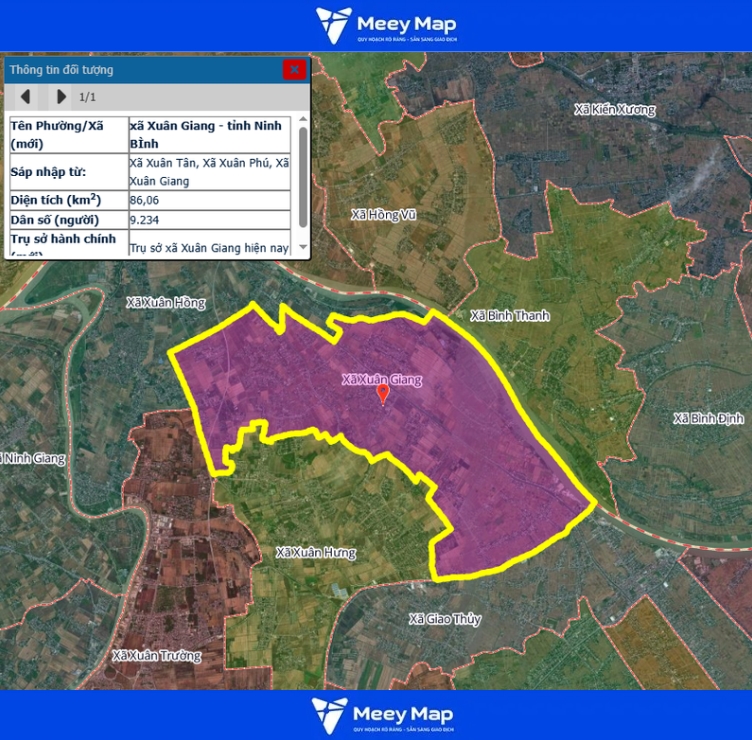 Bản đồ quy hoạch tỉnh Ninh Bình| Bản Đồ Sau Sáp Nhập 171 Bản đồ Xã Xuân Giang, Ninh Bình
