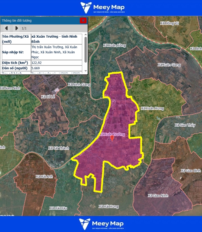 Bản đồ quy hoạch tỉnh Ninh Bình| Bản Đồ Sau Sáp Nhập 169 Bản đồ Xã Xuân Trường, Ninh Bình