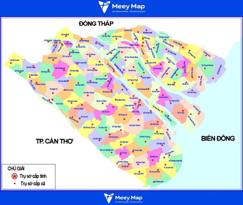 Bản đồ Thành phố Vĩnh Long, Vĩnh Long Sau Sát Nhập 4 Bản đồ hành chính Thành Phố Vĩnh Long