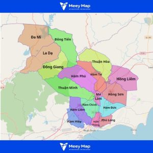 Bản đồ hành chính huyện Hàm Thuận Bắc
