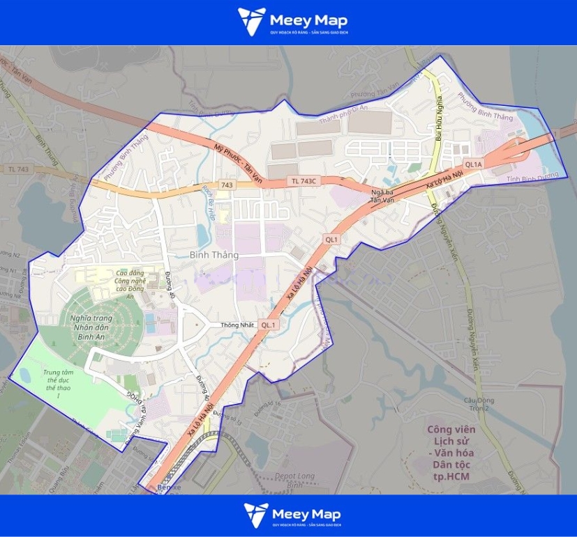 Bản đồ Quy Hoạch Thành Phố Dĩ An, Bình Dương|Quy Hoạch Sử dụng Đất 6 Bản đồ phường Bình Thắng, Thành phố Dĩ An