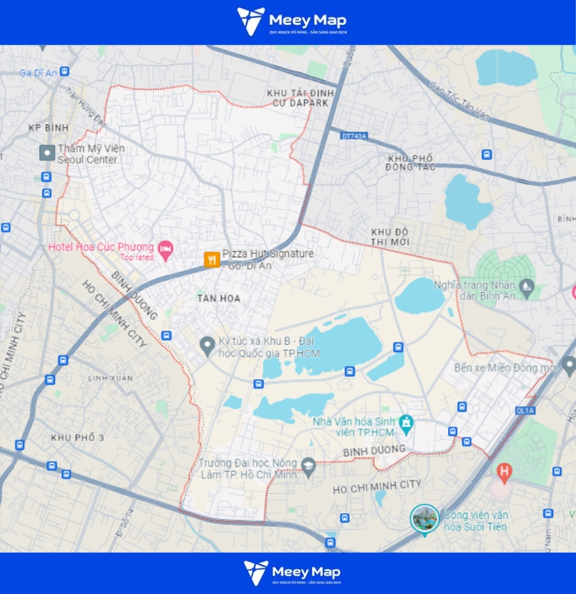 Bản đồ Quy Hoạch Thành Phố Dĩ An, Bình Dương|Quy Hoạch Sử dụng Đất 8 Bản đồ phường Đông Hòa, Thành phố Dĩ An