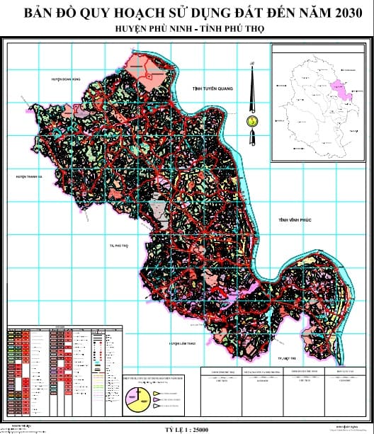 Bản đồ quy hoạch huyện Phù Ninh,Phú Thọ| Kế hoạch sử dụng đất 5 Ban do quy hoach huyen Phu Ninh Phu Tho nam
