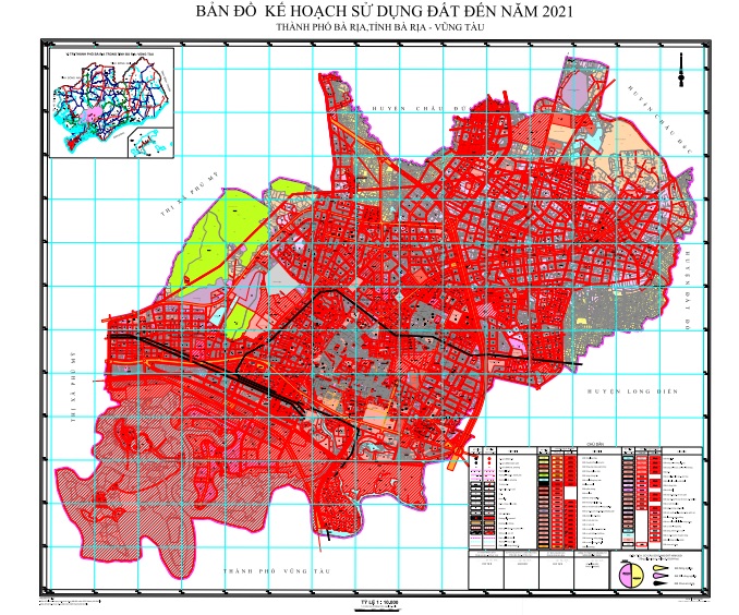 Bản đồ quy hoạch thành phố Bà Rịa, Vũng Tàu 2025| Kế hoạch sử dụng đất 3 Ban do quy hoach ke hoach thanh pho Ba