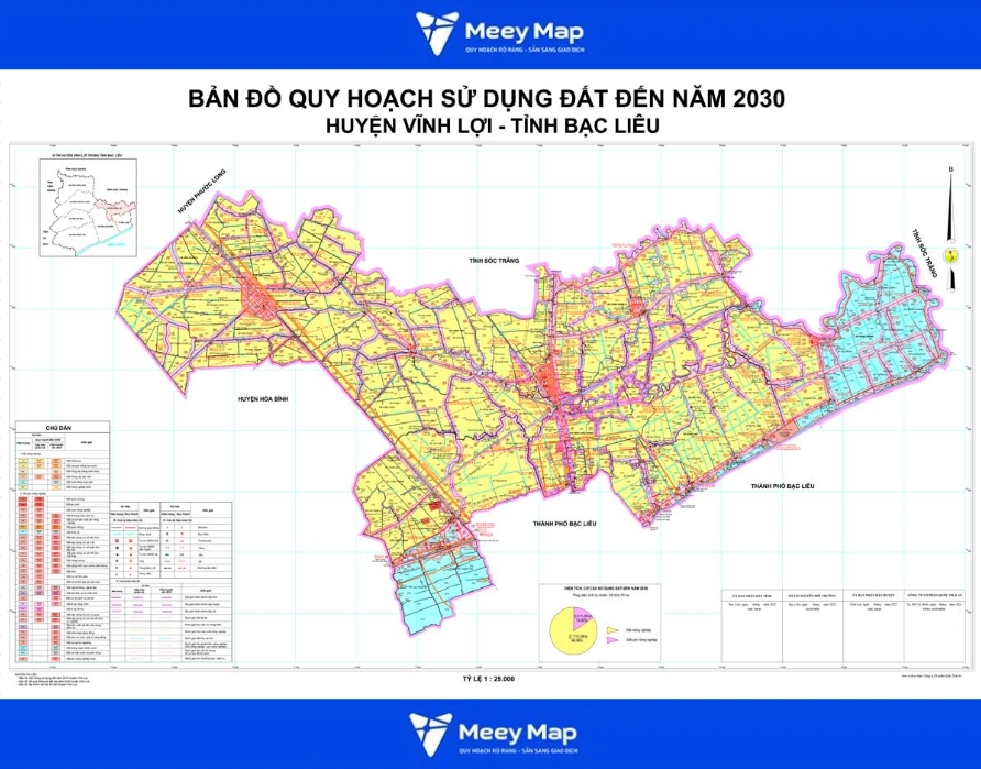 Bản đồ quy hoạch Huyện Vĩnh Lợi, Tỉnh Bạc Liêu|Quy hoạch Sử dụng Đất mới nhất 1 Bản đồ quy hoạch sử dụng đất đến huyện Vĩnh Lợi, tỉnh Bạc Liêu năm 2030