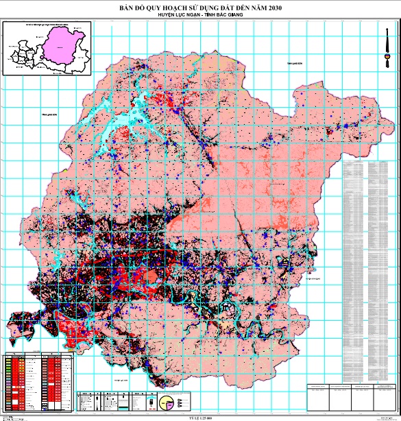 Ban do quy hoach su dung dat huyen Luc Ngan