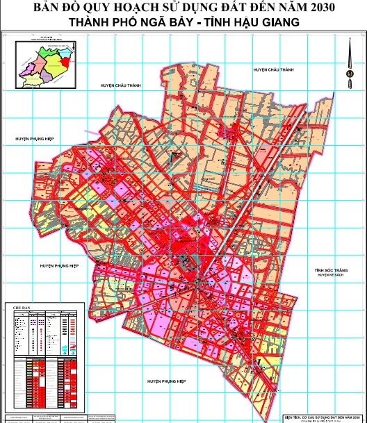 Bản đồ Quy Hoạch Thành Phố Ngã Bảy, Hậu Giang| Kế Hoạch Sử Dụng đất