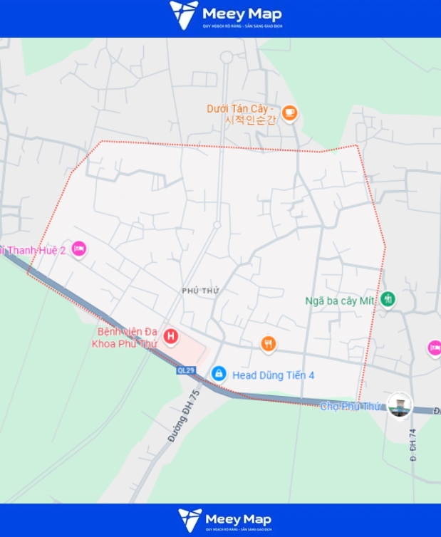 Bản đồ Huyện Tây Hoà, Tỉnh Phú Yên| Quy hoạch sử dụng đất 2 Bản đồ thị trấn Phú Thứ, huyện Tây Hòa