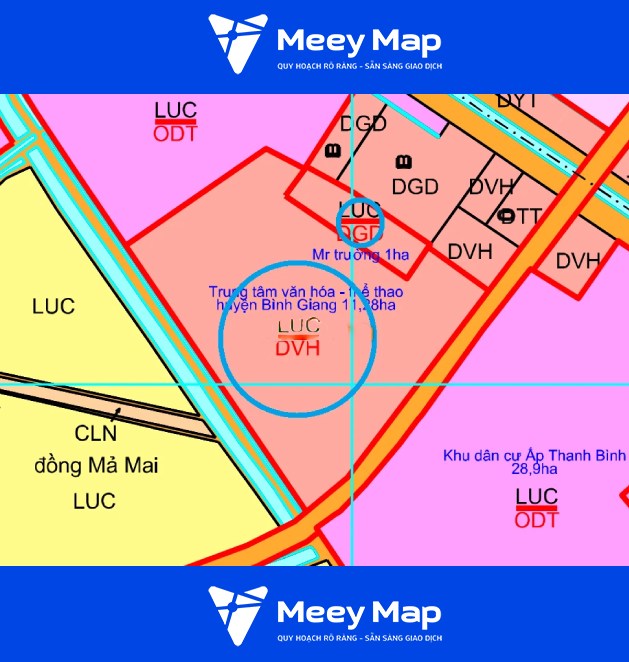 Mot so khu dat co quy hoach the hien tren ban do quy hoach su dung dat thoi ky 2021 2030 huyen Binh Giang