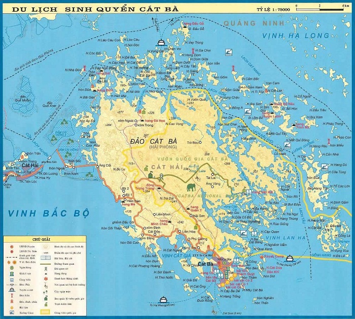 Bản đồ du lịch đảo Cát Bà