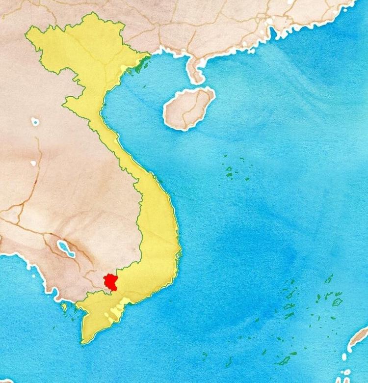 Tây Ninh trên bản đồ Việt Nam