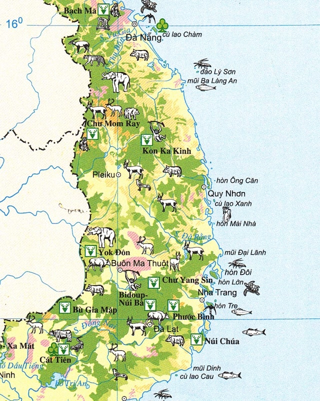 Bản đồ du lịch khu vực Tây Nguyên