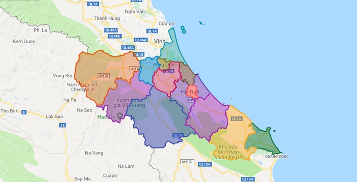 Bản đồ tỉnh Hà Tĩnh