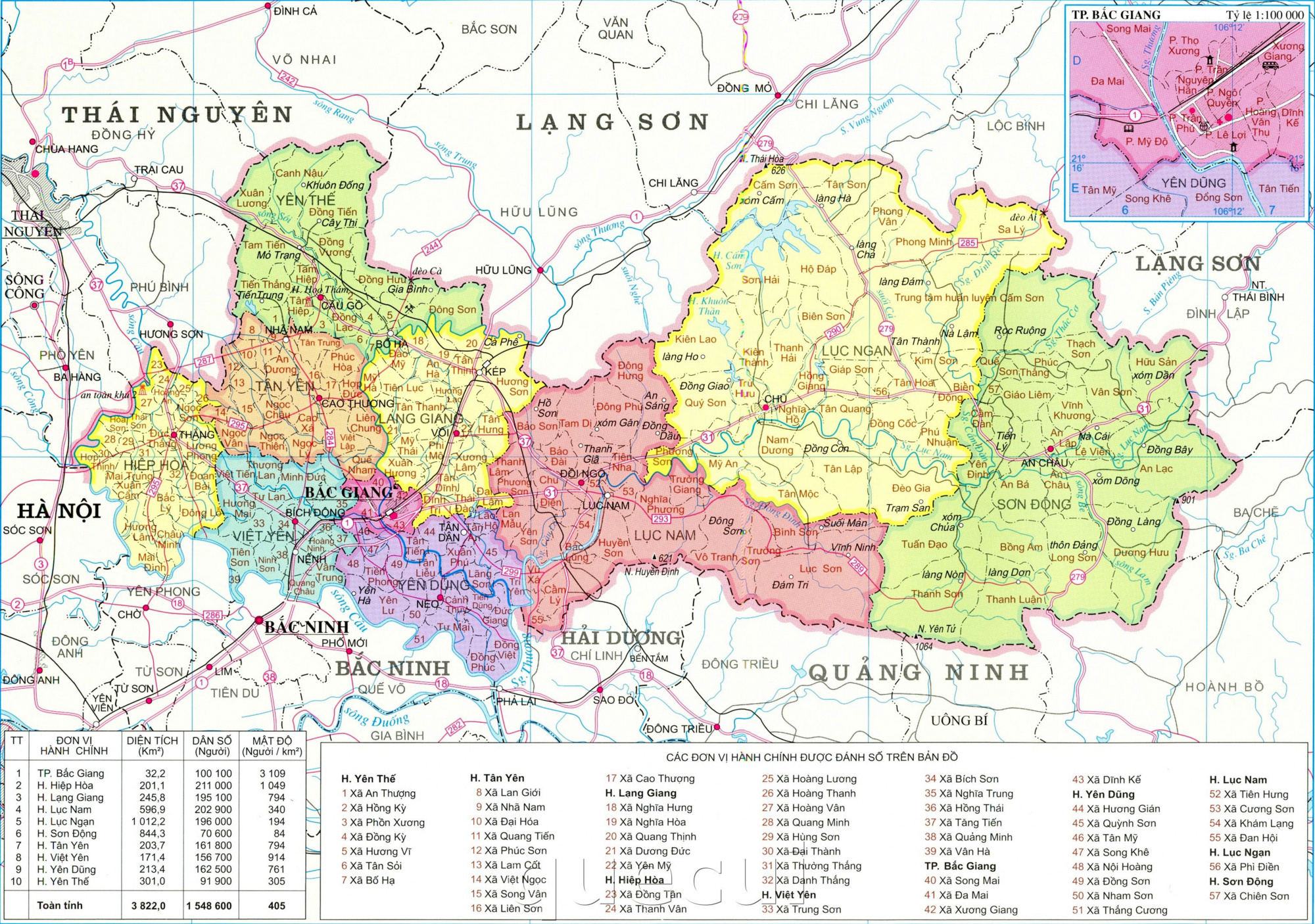 bản đồ bắc giang