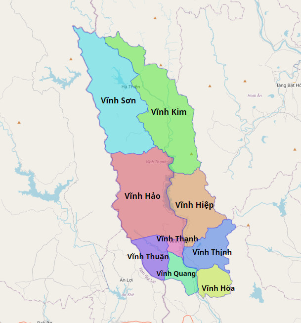 Bản đồ hành chính huyện Vĩnh Thạnh