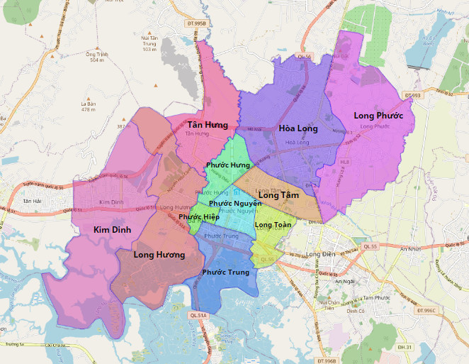 Bản đồ TP. Bà Rịa