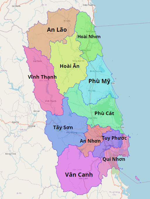 Bản đồ hành chính Tỉnh Bình Định